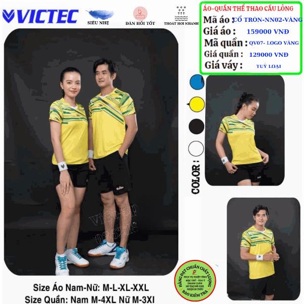 Áo quần thể thao cầu long cổ tròn NN02- Vàng