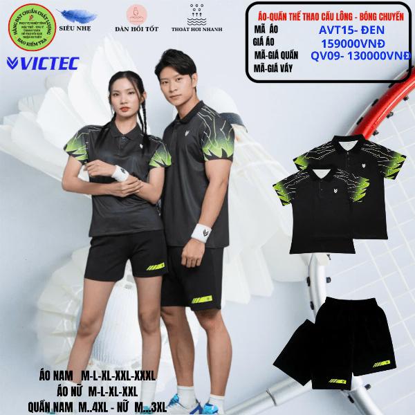 Áo quần thể thao cầu lông  AVT15 - Đen 