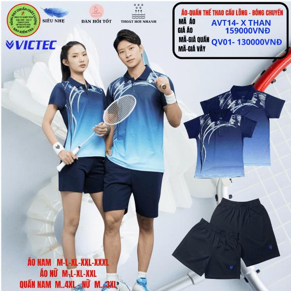 Bộ áo quần thể thao cầu lông  AVT14 - X Than