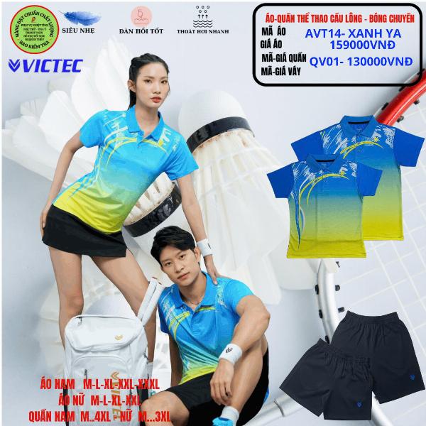 Áo quần thể thao cầu lông  AVT14 - Xanh YA
