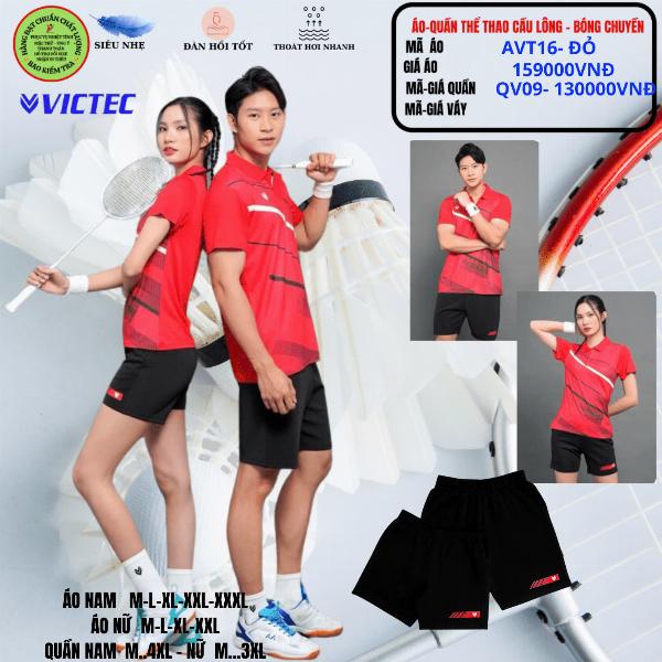 Áo quần thể thao cầu lông  AVT16 - Đỏ