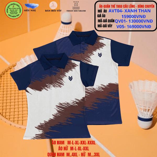 Áo Quần Thể Thao Cầu Long - Bóng Chuyền AVT04- Xanh Than