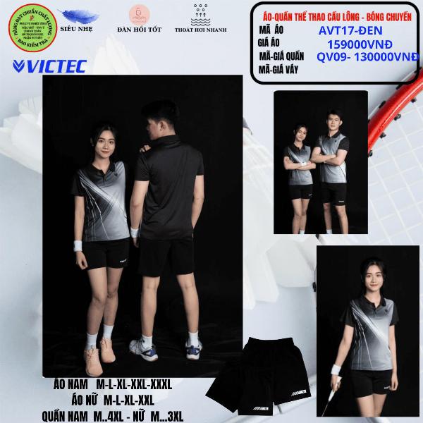 Áo quần thể thao cầu lông  AVT17 - Đen
