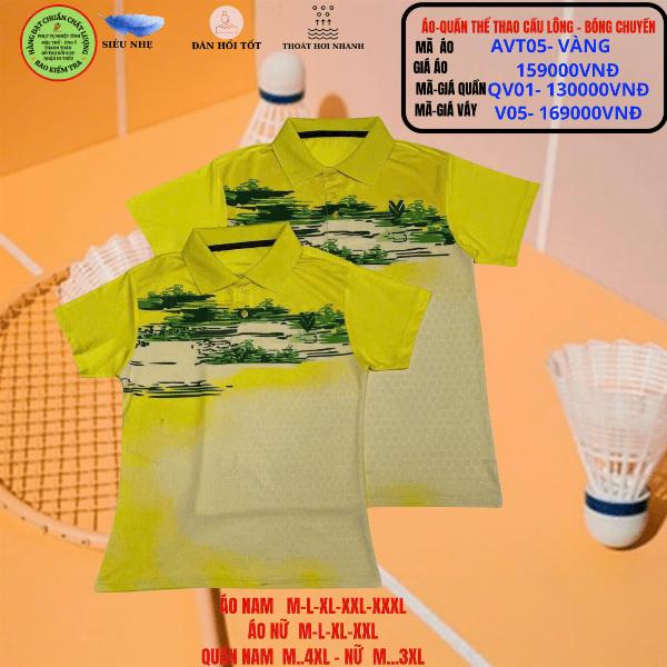 Áo Quần Thể Thao Cầu Long - Bóng Chuyền AVT05 - Vàng