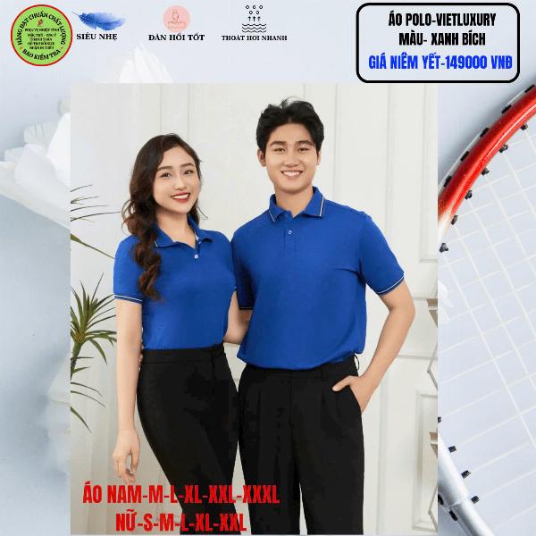 Áo Polo VIETLUXURY Màu Xanh Bích