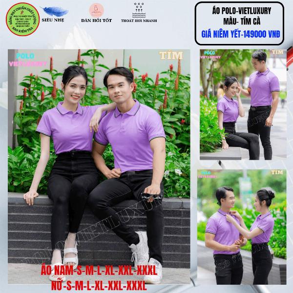 Áo Polo VIETLUXURY màu Tím Cà