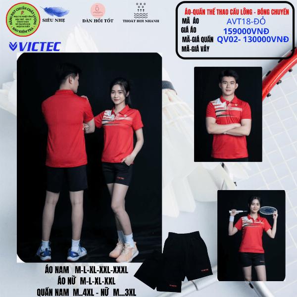Ảo quần thể thao cầu lông  AVT18- Đỏ 