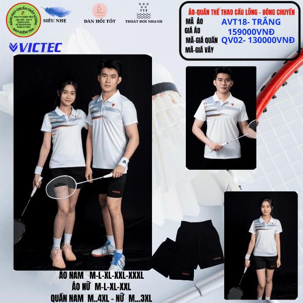 Ảo quần thể thao cầu lông  AVT18 - Trắng