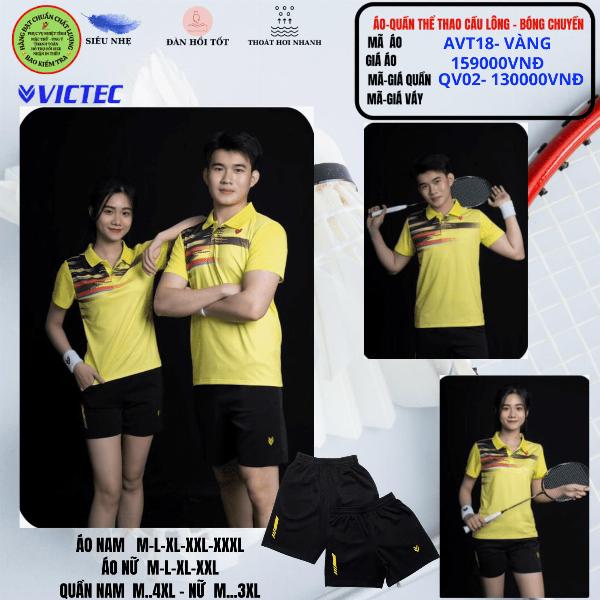 Áo quần thể thao cầu lông  AVT18- Vàng 