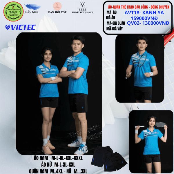 Áo quần thể thao cầu lông  AVT18- Xanh YA