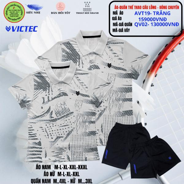 Áo quần thể thao cầu lông  AVT19 - Trắng 