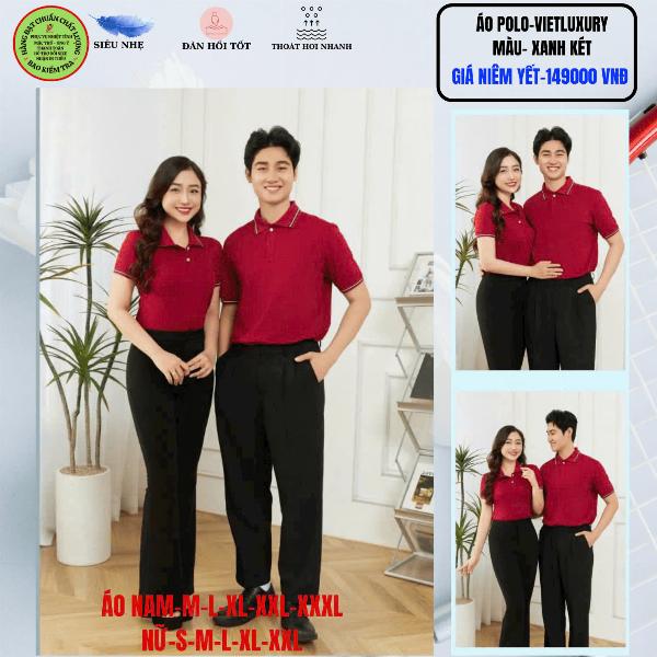 Áo Polo VIETLUXURY Màu Xanh Két