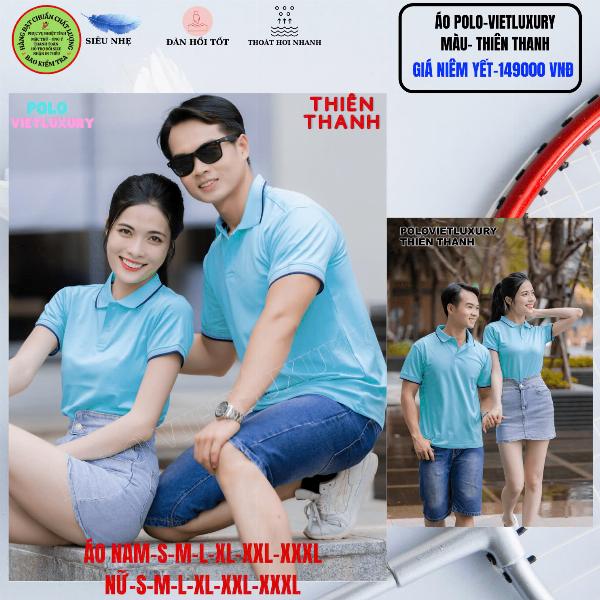 Áo Polo VIETLUXURY Màu Thiên Thanh