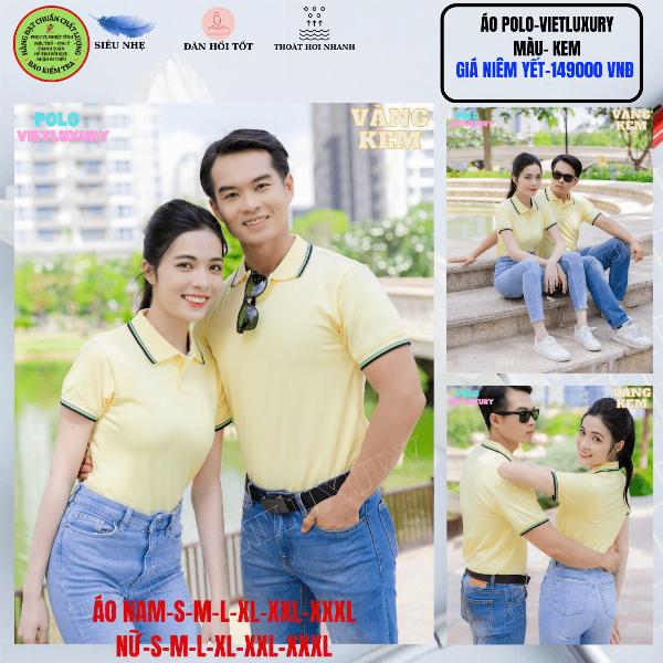 Áo Polo VIETLUXURY Màu Kem